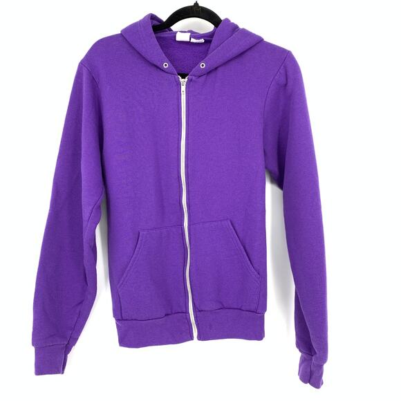 American Apparel F497 Full Zip Hoodie Sweatshirt Womens Sz Small Purple - Picture 1 of 6